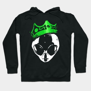 King Alien Green Crown Funny UFO Science Fiction Gift Hoodie